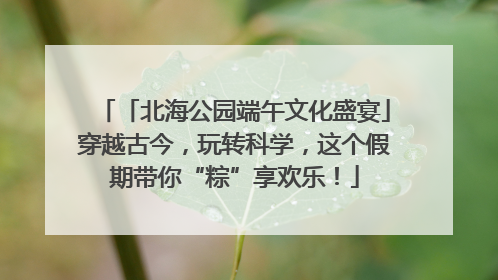 「北海公园端午文化盛宴」穿越古今，玩转科学，这个假期带你“粽”享欢乐！