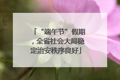 “端午节”假期，全省社会大局稳定治安秩序良好