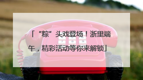 “粽”头戏登场！浙里端午，精彩活动等你来解锁