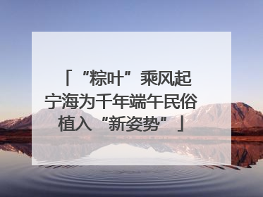 “粽叶”乘风起 宁海为千年端午民俗植入“新姿势”