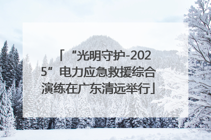 “光明守护-2025”电力应急救援综合演练在广东清远举行