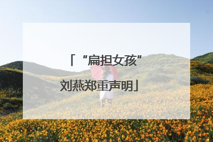 “扁担女孩”刘燕郑重声明