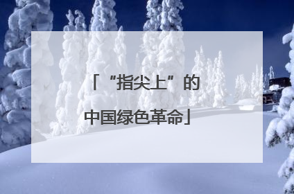“指尖上”的中国绿色革命
