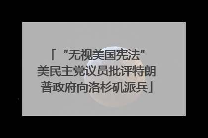 “无视美国宪法” 美民主党议员批评特朗普政府向洛杉矶派兵
