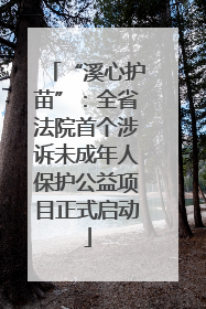 “溪心护苗”：全省法院首个涉诉未成年人保护公益项目正式启动