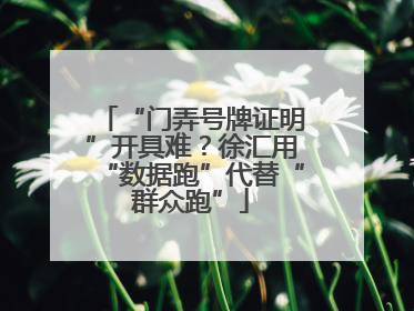 “门弄号牌证明”开具难？徐汇用“数据跑”代替“群众跑”