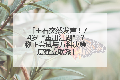 王石突然发声！74岁“重出江湖”？称正尝试与万科决策层建立联系