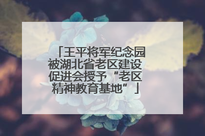 王平将军纪念园被湖北省老区建设促进会授予“老区精神教育基地”