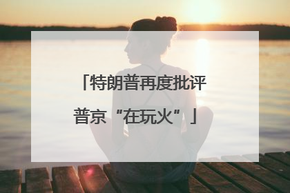 特朗普再度批评普京“在玩火”
