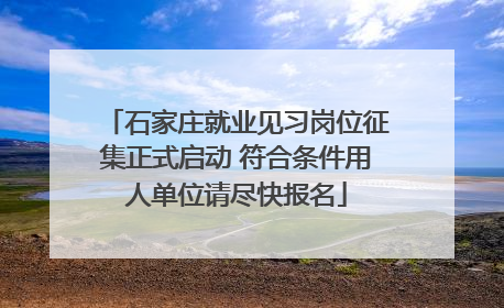 石家庄就业见习岗位征集正式启动 符合条件用人单位请尽快报名