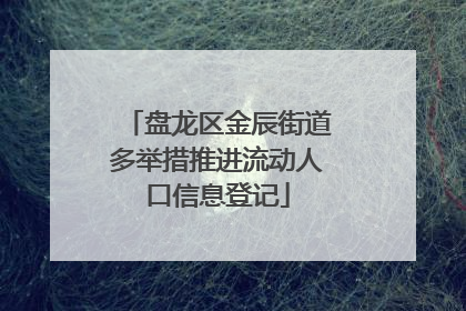 盘龙区金辰街道多举措推进流动人口信息登记