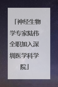 神经生物学专家陆伟全职加入深圳医学科学院