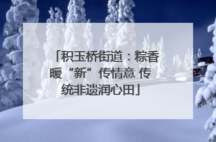 积玉桥街道：粽香暖“新”传情意 传统非遗润心田