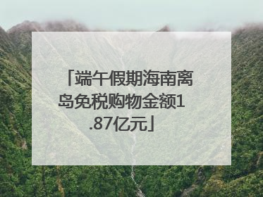 端午假期海南离岛免税购物金额1.87亿元