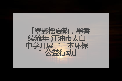 翠影摇夏韵，墨香续流年 江油市太白中学开展“一木环保”公益行动