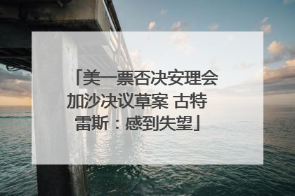 美一票否决安理会加沙决议草案 古特雷斯：感到失望