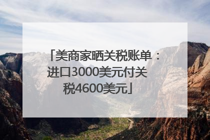 美商家晒关税账单：进口3000美元付关税4600美元