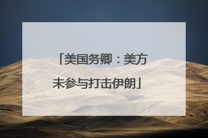 美国务卿：美方未参与打击伊朗