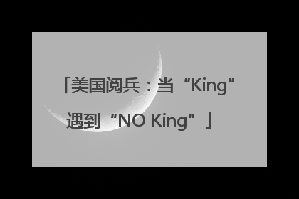 美国阅兵：当“King”遇到“NO King”