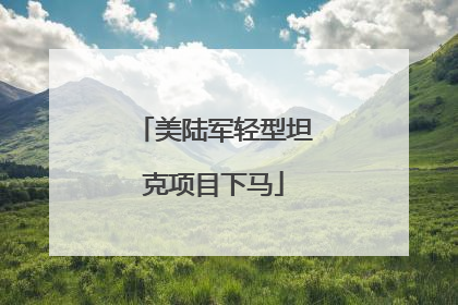 美陆军轻型坦克项目下马