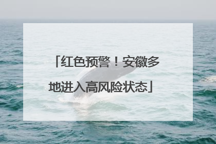 红色预警！安徽多地进入高风险状态