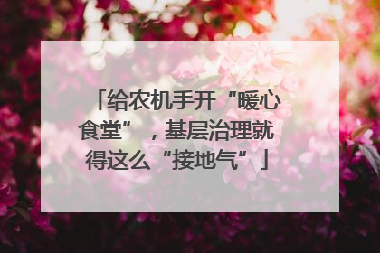 给农机手开“暖心食堂”，基层治理就得这么“接地气”