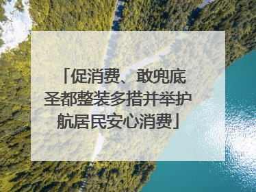 促消费、敢兜底 圣都整装多措并举护航居民安心消费