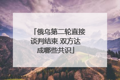 俄乌第二轮直接谈判结束 双方达成哪些共识