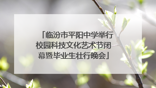 临汾市平阳中学举行校园科技文化艺术节闭幕暨毕业生壮行晚会