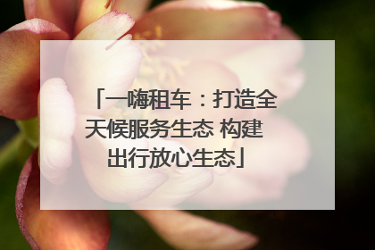 一嗨租车：打造全天候服务生态 构建出行放心生态