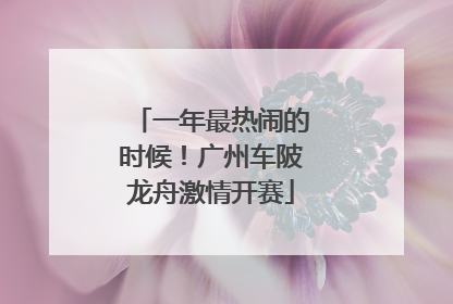 一年最热闹的时候！广州车陂龙舟激情开赛