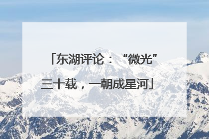 东湖评论：“微光”三十载，一朝成星河