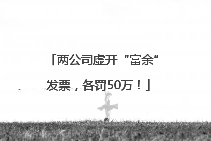 两公司虚开“富余”发票，各罚50万！