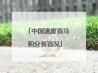 中国速度赛马积分赛赛况