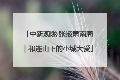 中新观陇·张掖肃南周｜祁连山下的小城大爱