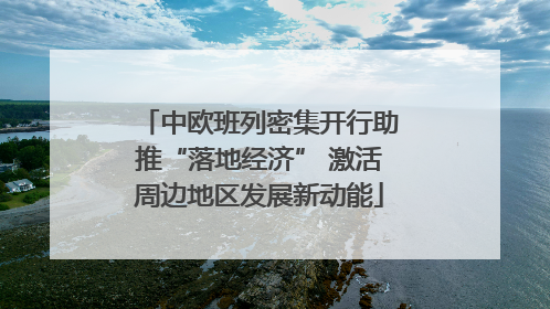 中欧班列密集开行助推“落地经济” 激活周边地区发展新动能
