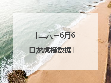 二六三6月6日龙虎榜数据