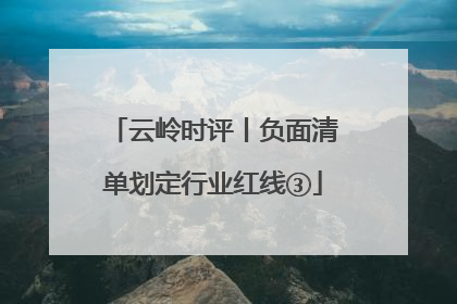 云岭时评丨负面清单划定行业红线③