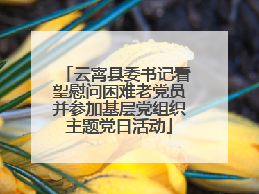 云霄县委书记看望慰问困难老党员并参加基层党组织主题党日活动