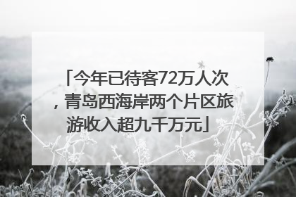 今年已待客72万人次，青岛西海岸两个片区旅游收入超九千万元