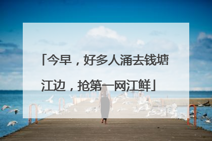 今早，好多人涌去钱塘江边，抢第一网江鲜