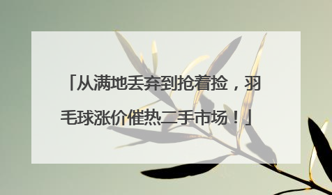 从满地丢弃到抢着捡，羽毛球涨价催热二手市场！
