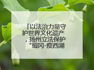 以法治力量守护世界文化遗产，扬州立法保护“蜀冈-瘦西湖风景名胜区”