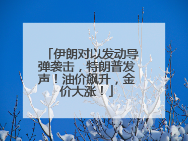 伊朗对以发动导弹袭击，特朗普发声！油价飙升，金价大涨！