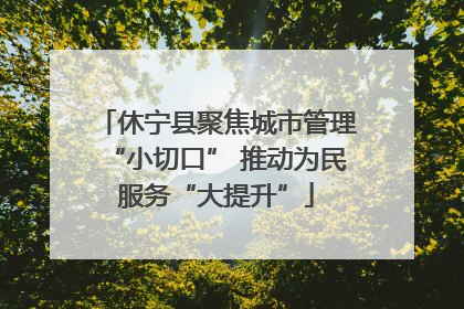 休宁县聚焦城市管理“小切口” 推动为民服务“大提升”