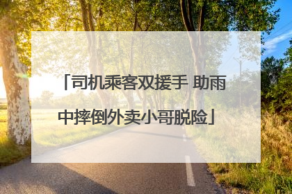 司机乘客双援手 助雨中摔倒外卖小哥脱险