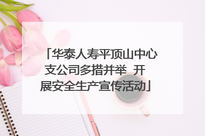 华泰人寿平顶山中心支公司多措并举  开展安全生产宣传活动