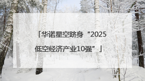 华诺星空跻身“2025低空经济产业10强”