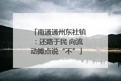 南通通州东社镇：还路于民 向流动摊点说“不”