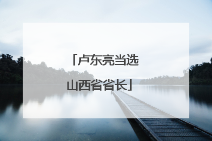 卢东亮当选山西省省长